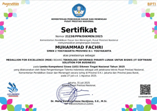 Medalion of Excellence — LKS National 2025